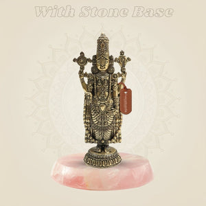 Tirupati Balaji Brass Murti 6.5"– Sacred Presence of Lord Venkateswara - Luxeartisanship
