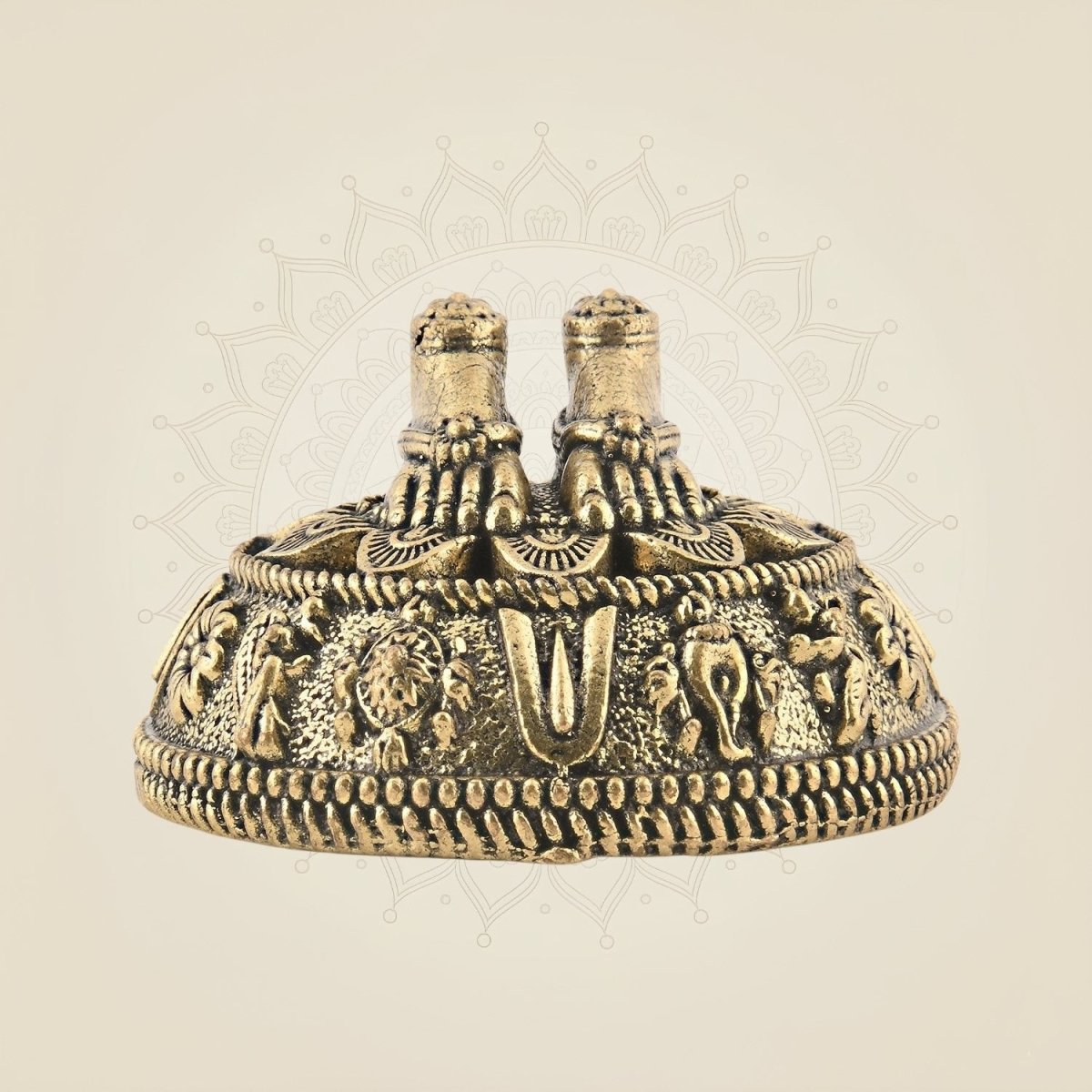 Tirupati Balaji Charan Brass Idol 1" – Shanku Chakra Namam for Pooja & Décor - Luxeartisanship