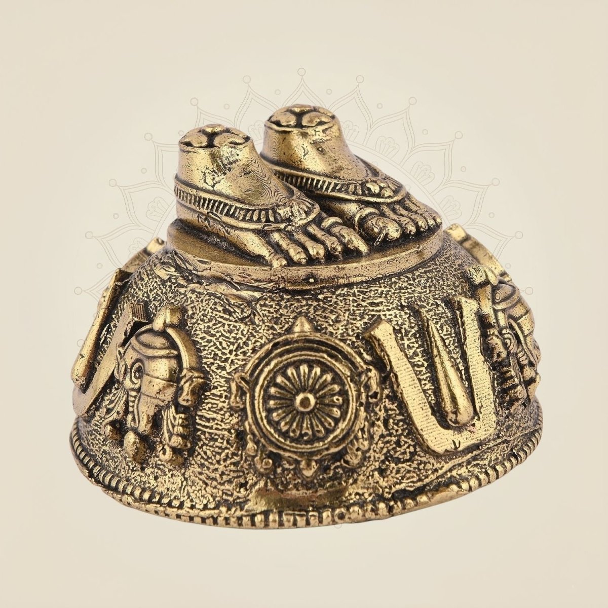 Tirupati Balaji Charan Paduka Brass Vastu Artifact