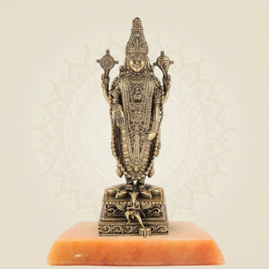 Tirupati Balaji Idol 7.75" – Superfine Pure Brass Murti for Goodness and Wealth - Luxeartisanship