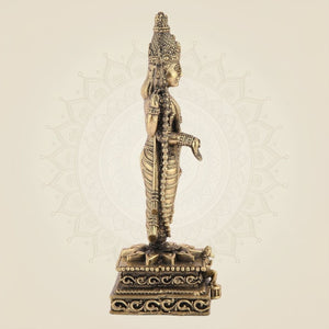 Tirupati Balaji Idol 7.75" – Superfine Pure Brass Murti for Goodness and Wealth - Luxeartisanship