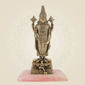 Tirupati Balaji Idol 7.75" – Superfine Pure Brass Murti for Goodness and Wealth - Luxeartisanship