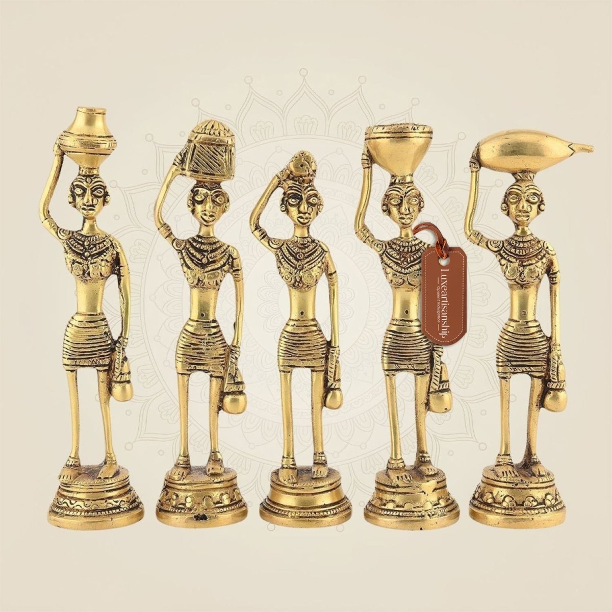 Tribal Women Brass Sculpture