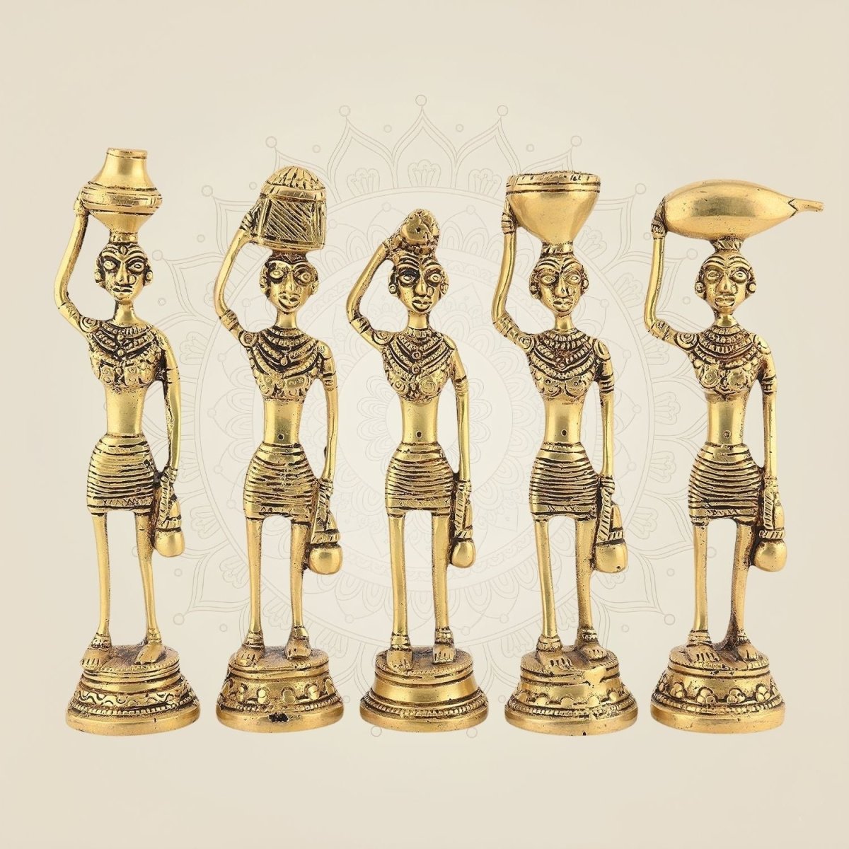 Tribal Women Brass Sculpture