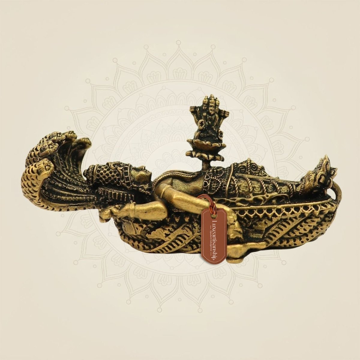 Handcrafted Vishnu on Sheshnag Bronze Idol