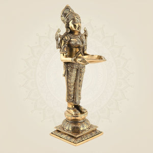Welcome Lady Brass Diya for home