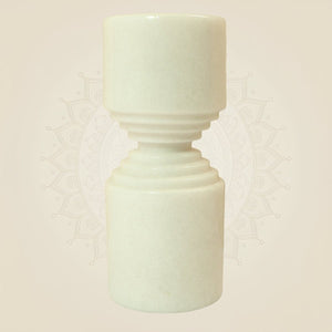 White Marble Candle Holder – Handmade 7 Inch Luxury Candle Stand for Home Décor - Luxeartisanship