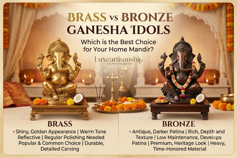 Brass vs Bronze Ganesha Idols: Best Choice for Home Mandir