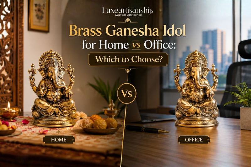 Brass Ganesha Idol for Home vs Office