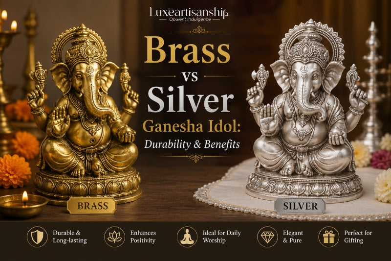 Brass vs Silver Ganesha Idol