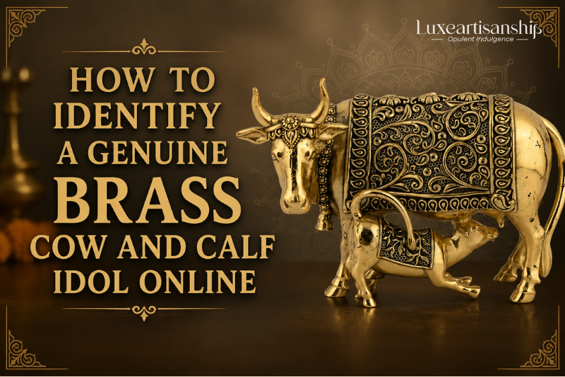 Brass Cow and Calf Idol 