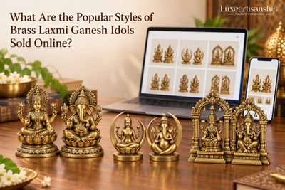 Popular Brass Laxmi Ganesh Idol Styles Sold Online