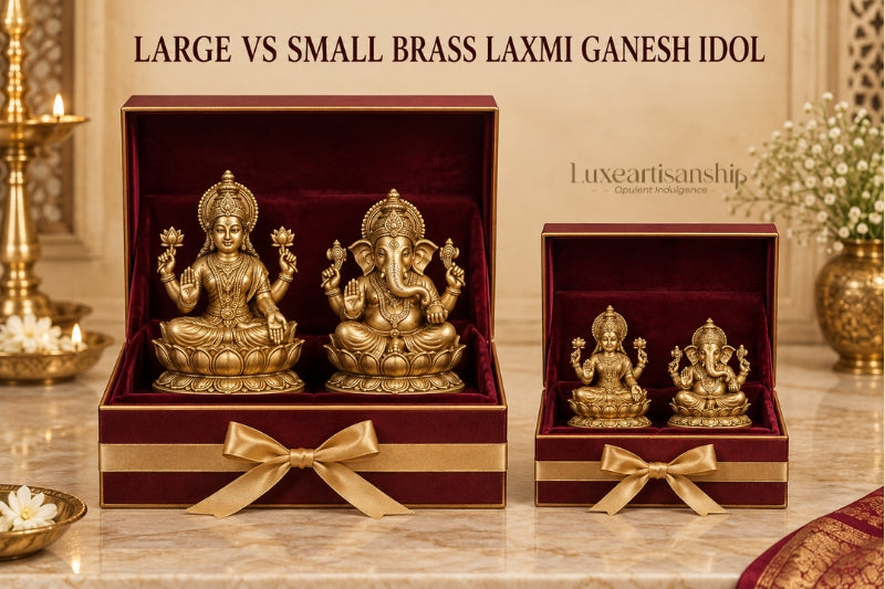 Large vs Small Brass Laxmi Ganesh Idol: Size Guide