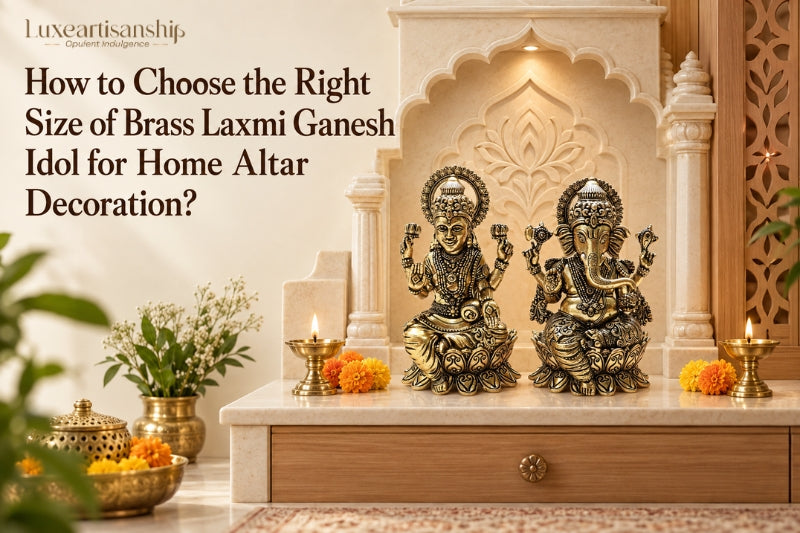 Right Size Brass Laxmi Ganesh Idol
