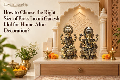 Right Size Brass Laxmi Ganesh Idol for Home Altar