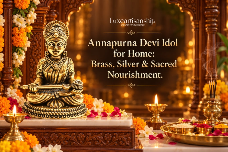 Annapurna Devi Idol for Home: Brass, Silver & Sacred Nourishment