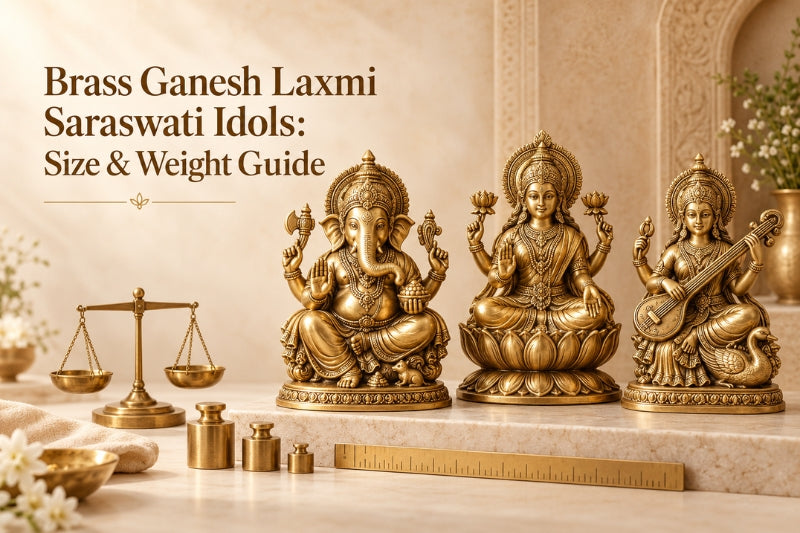 Brass Ganesh Laxmi Saraswati Idols Size Guide
