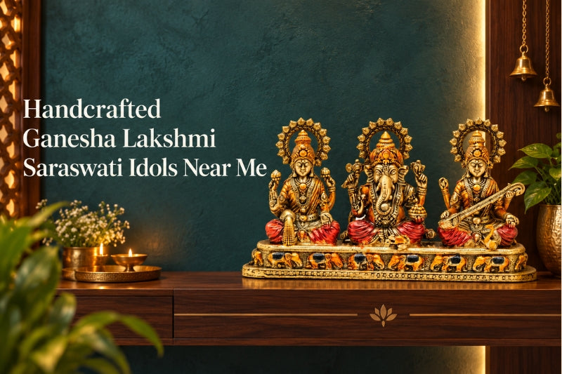 Handcrafted Ganesh Lakshmi Saraswati Idols