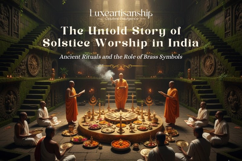 Brass symbols and idols used in ancient solstice worship rituals in India