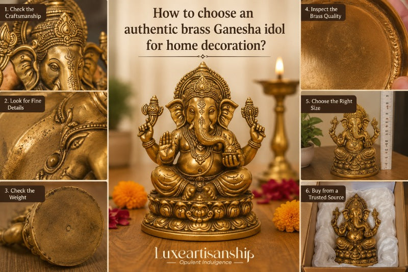 Authentic Brass Ganesha Idol for Home Decor