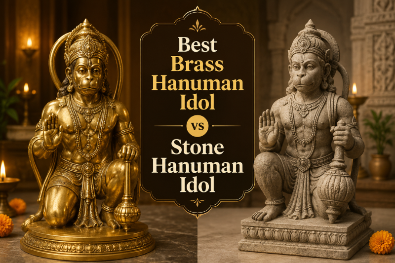 Brass vs Stone Hanuman Idol