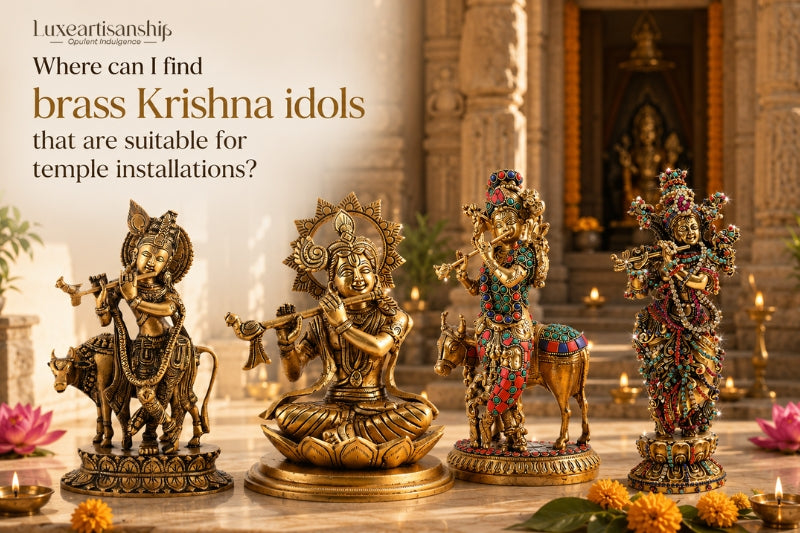 Brass Krishna Idols for Temple Installations
