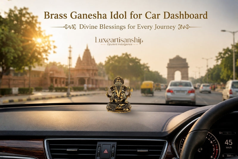 Brass Ganesha Idol for Car Dashboard: Divine Blessings for Every Journey