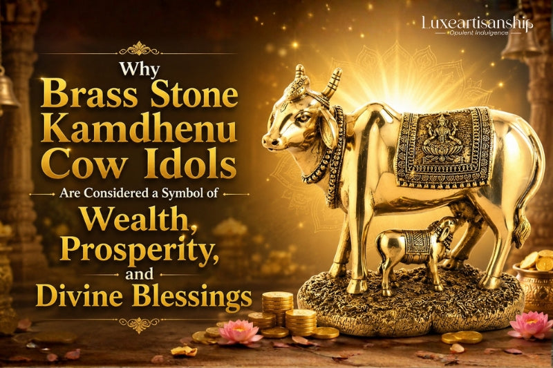 Why Brass Stone Kamdhenu Cow Idols Are Considered a Symbol of Wealth, Prosperity, and Divine Blessings