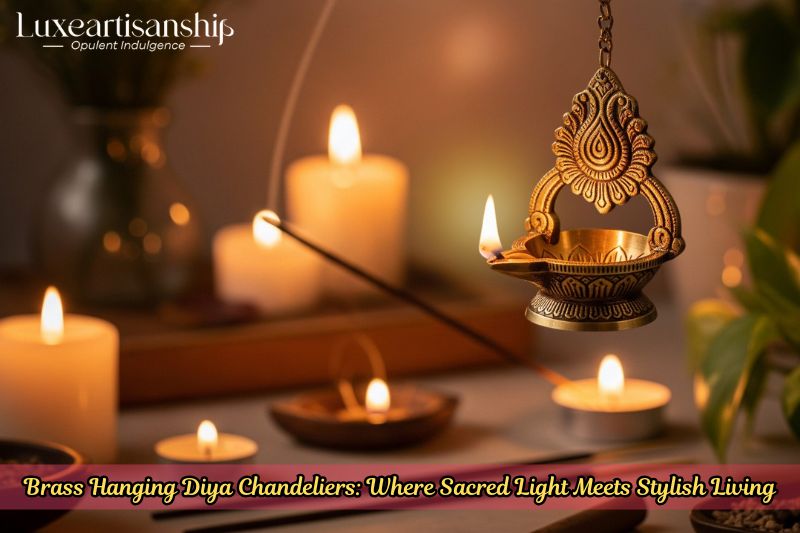 Hanging diya chandelier for home decor