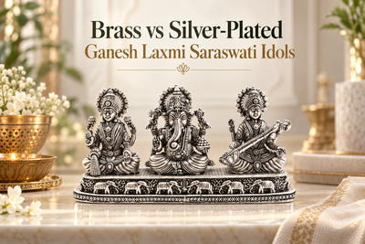 Brass vs Silver-Plated Ganesh Laxmi Saraswati Idols