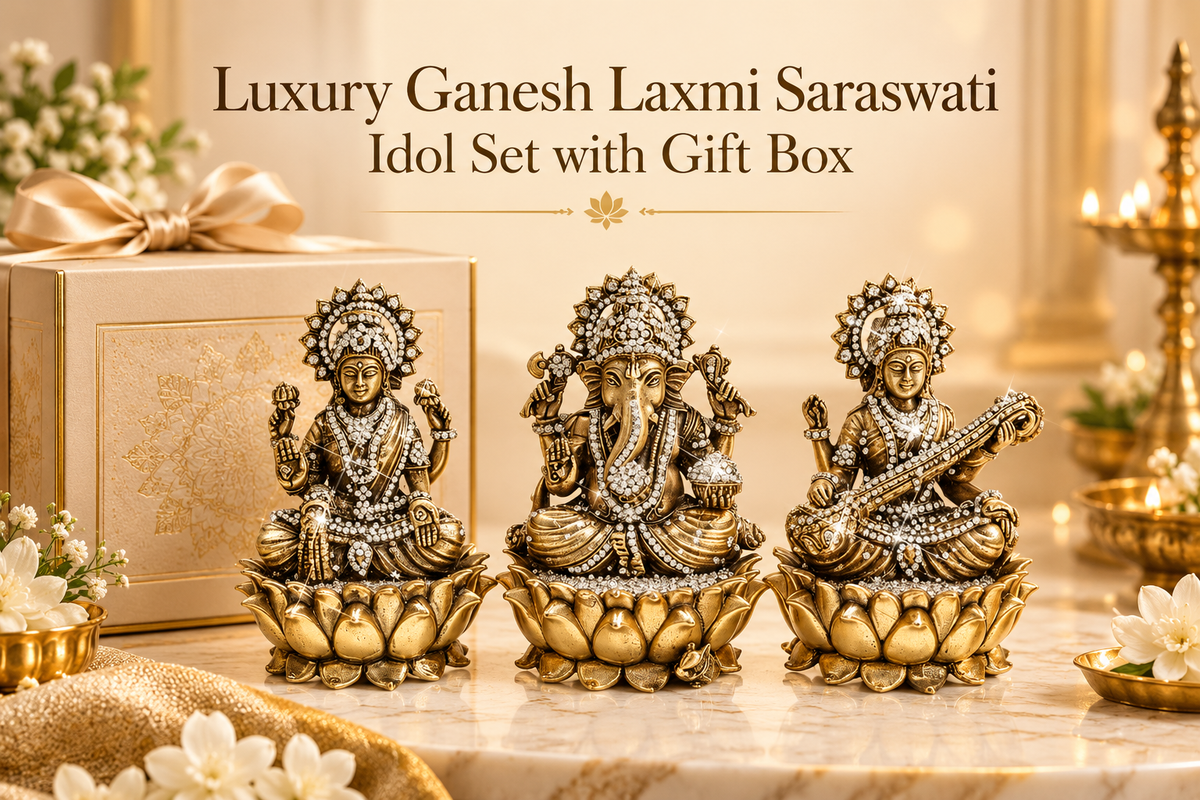 Luxury Ganesh Laxmi Saraswati Idol Set 