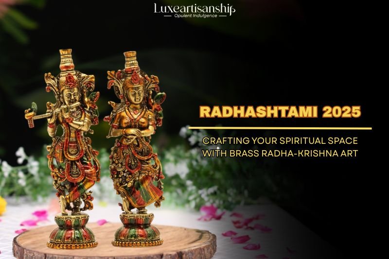 South indian style Handcrafted brass radha krishna idol 