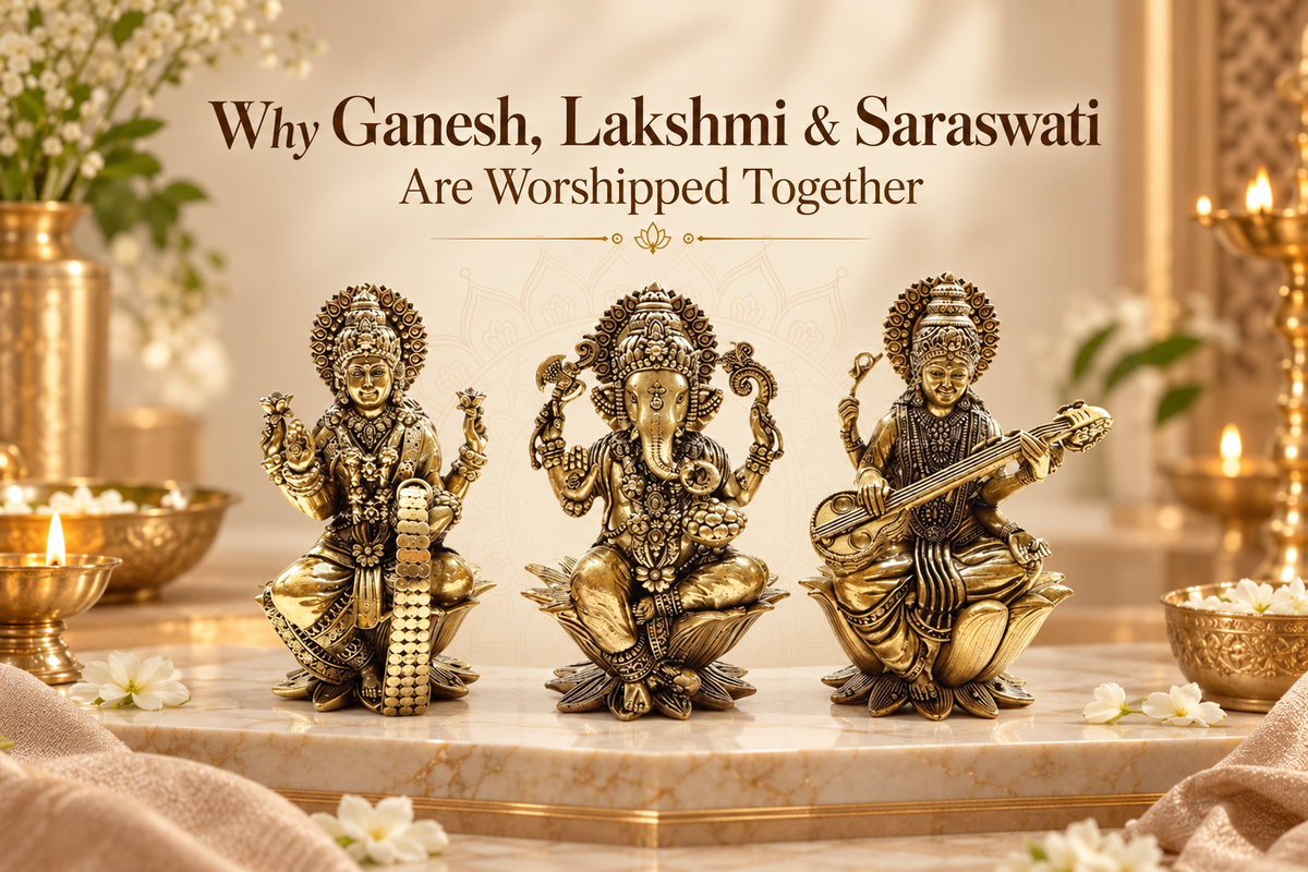 Ganesh laxmi saraswati idol
