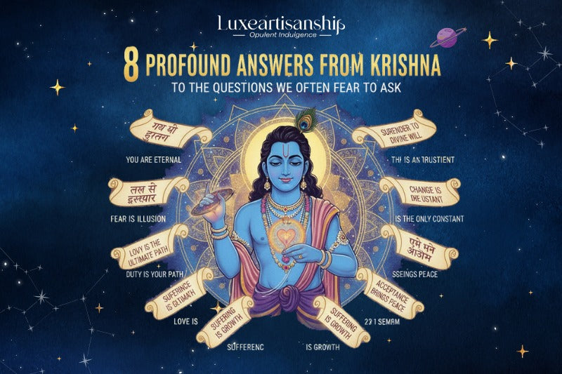 Lord Krishna giving life lessons in Bhagavad Gita