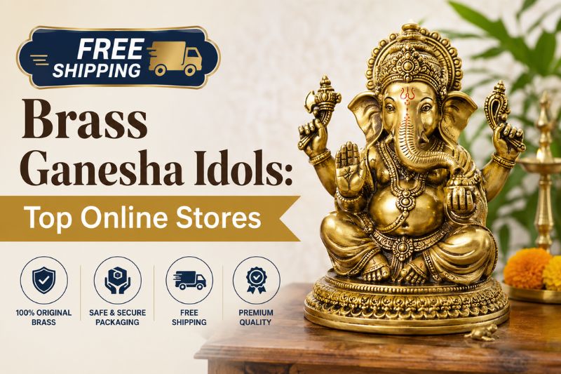 Free Shipping Brass Ganesha Idols