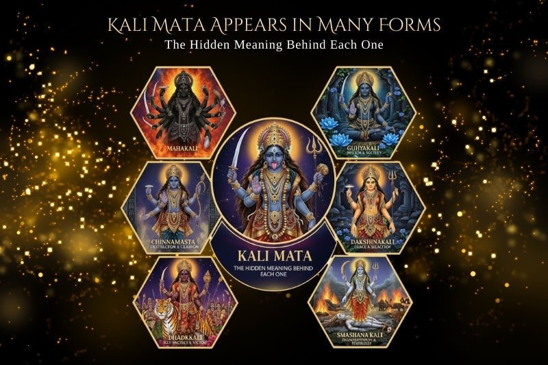 Mahakali Kalika and Dakshina Kali forms with divine symbolis
