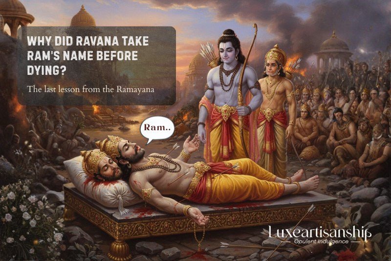 Ravana taking Ram’s name before dying illustration