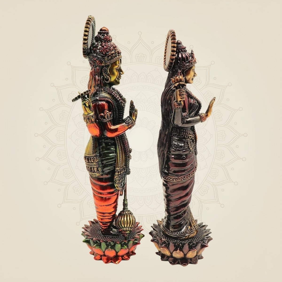Brass Vishnu Lakshmi Figurine