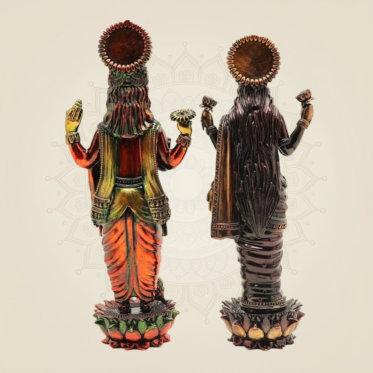 Auspicious Vishnu Lakshmi colored Idol