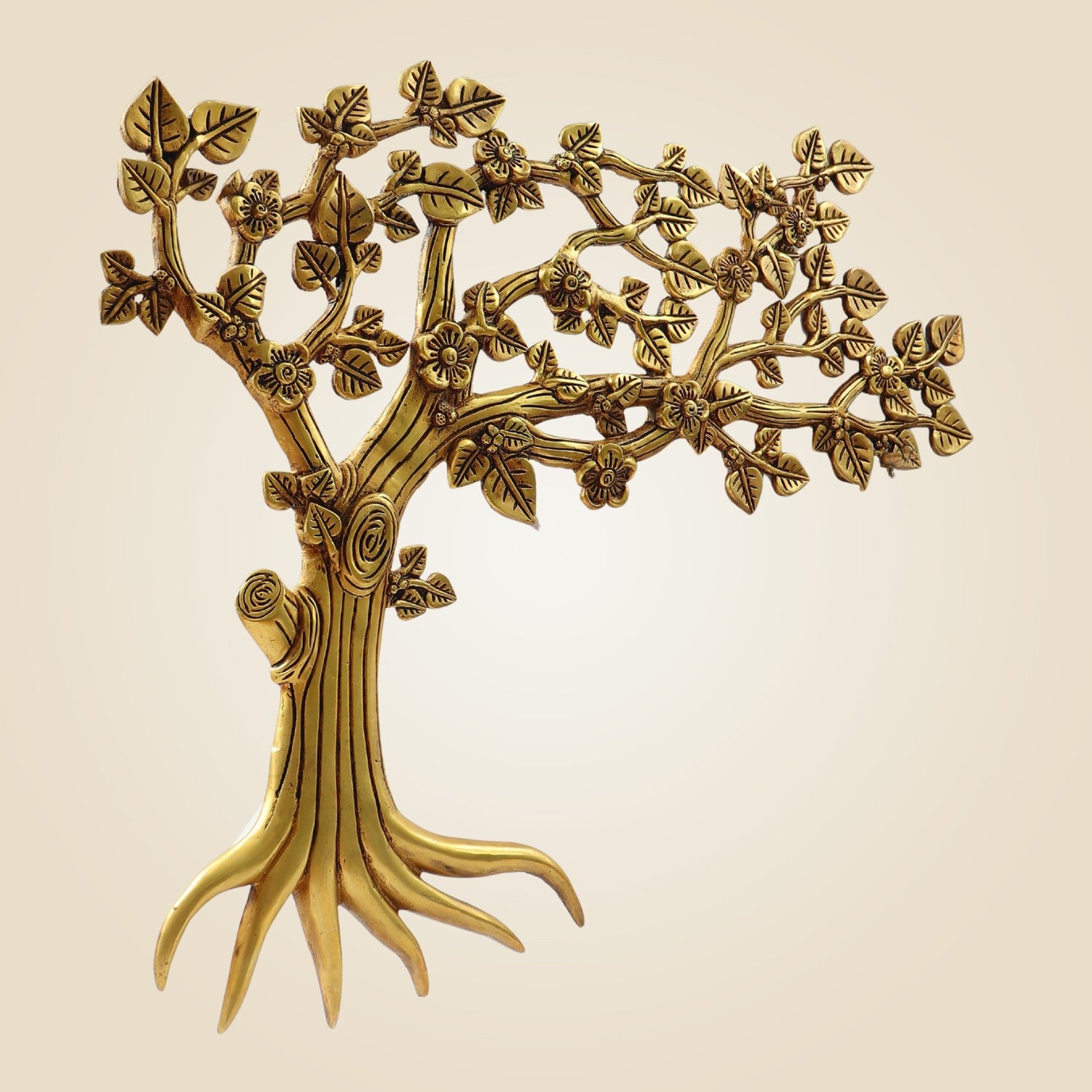 Handcrafted Brass Wall Tree Art 18" – Stylish Living Room Accent