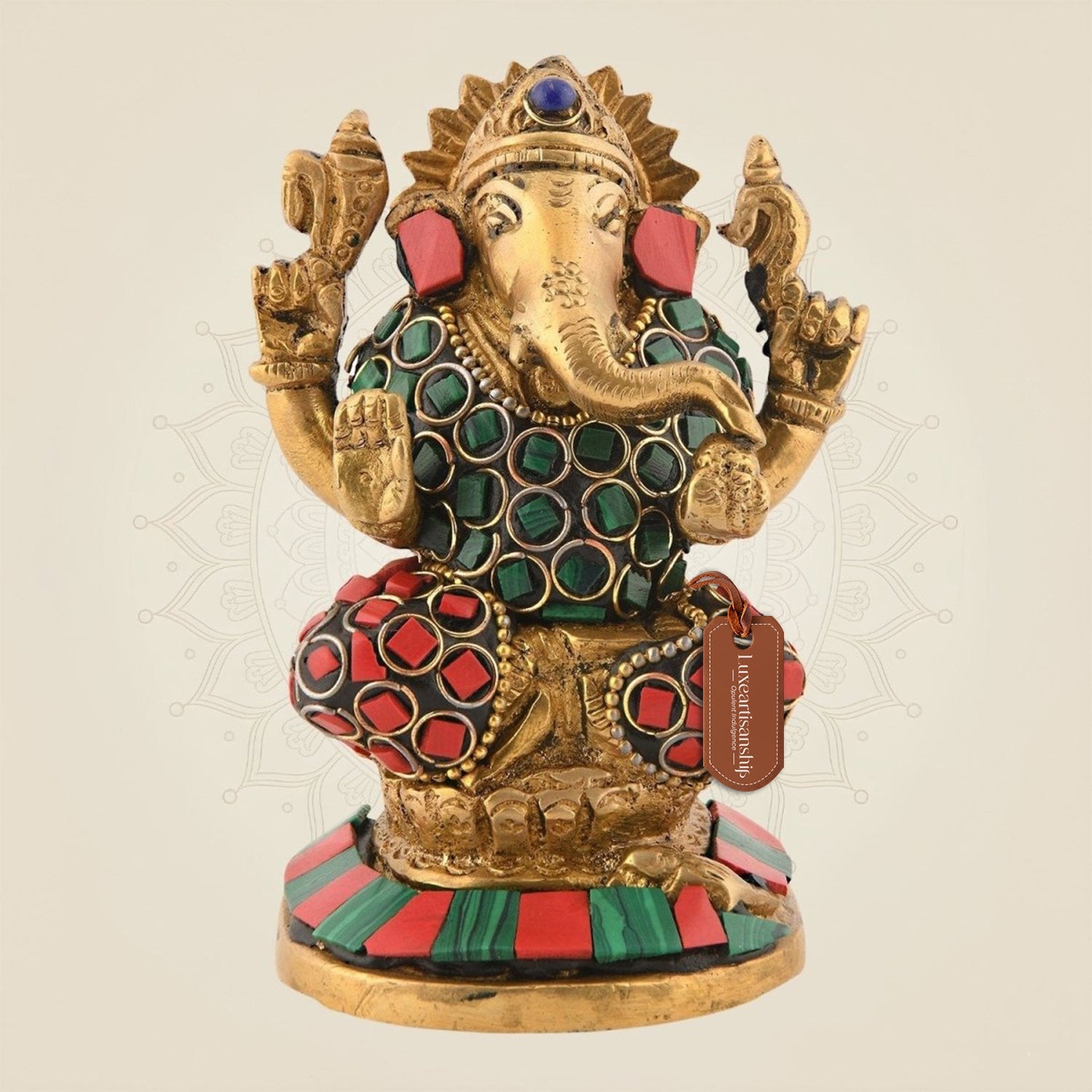 Brass Blessing Ganesha Idol
