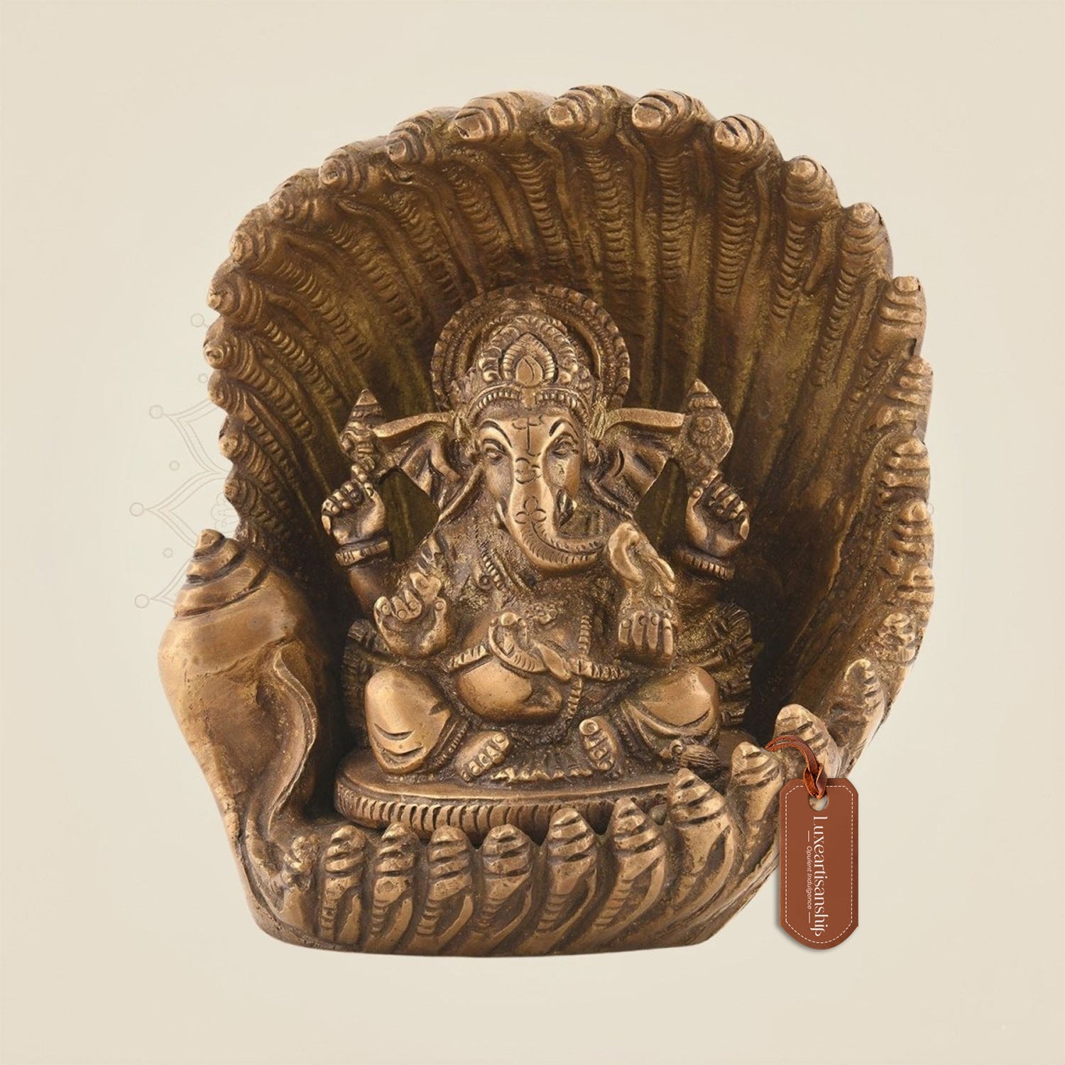 5.5" Brass Ganpati Idol Murti for Mandir