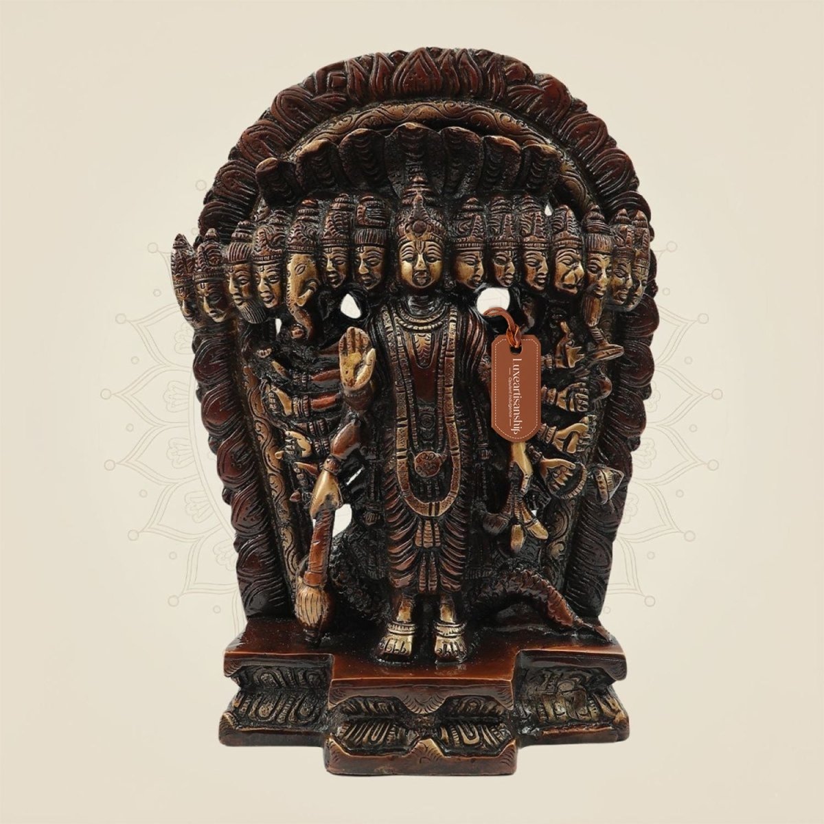 10.5" Hand Painted Brass Vishnu Dashavatar Idol