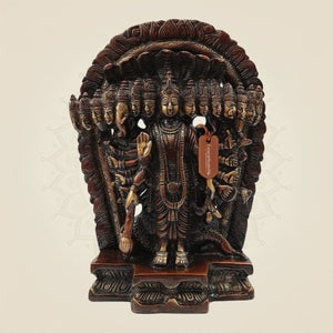 10.5" Hand Painted Brass Vishnu Dashavatar Idol