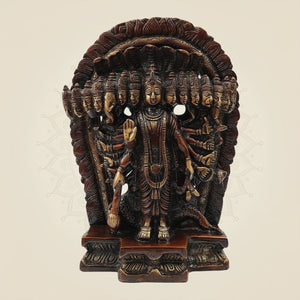 10.5" Hand Painted Brass Vishnu Dashavatar Idol