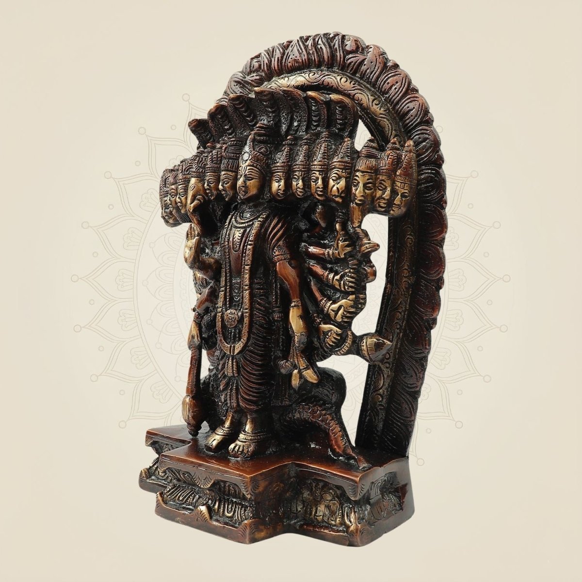 Hand Painted Brass Vishnu Dashavatar Statue