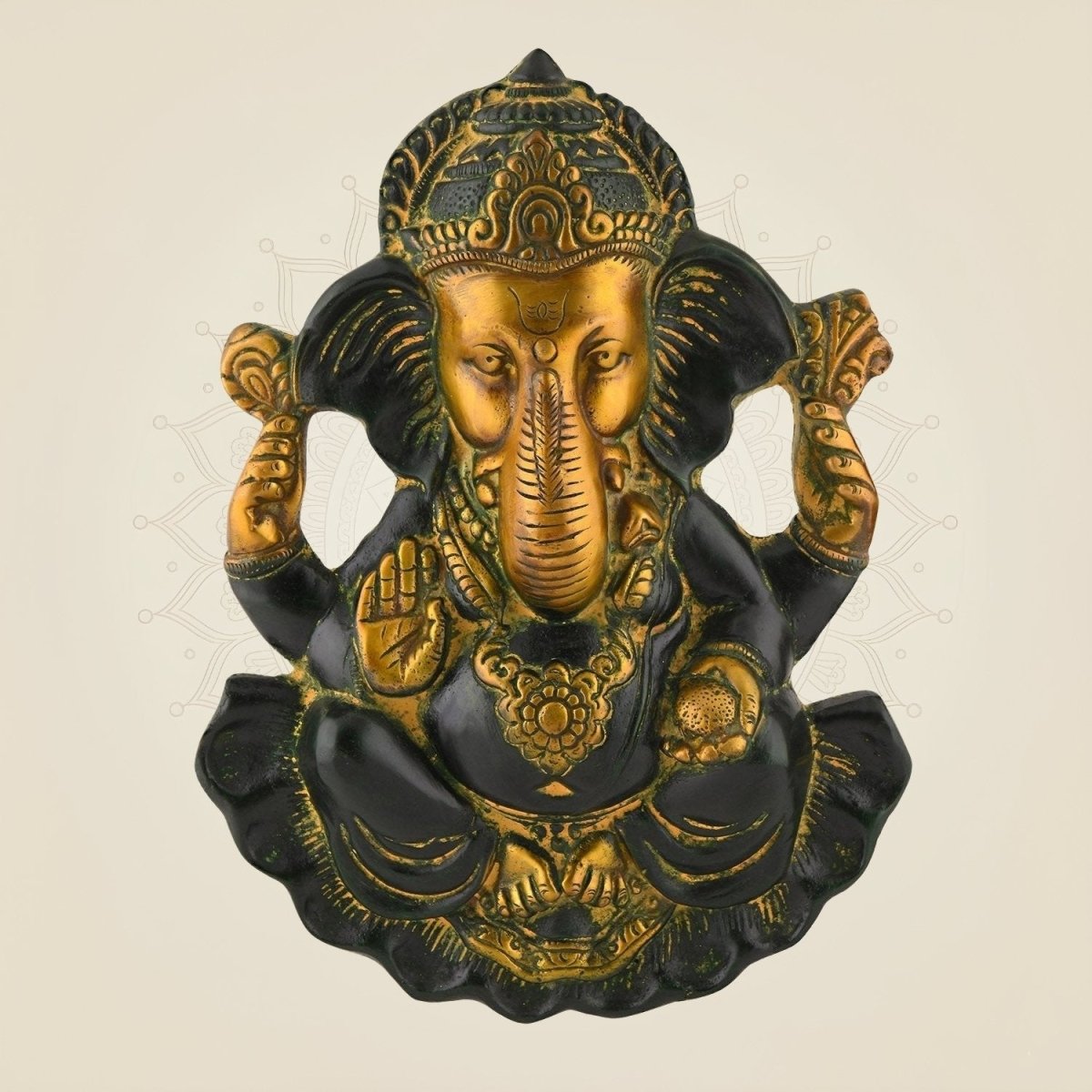 Multicolor Brass Ganesha Wall Hanging - Luxeartisanship