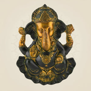 Multicolor Brass Ganesha Wall Hanging - Luxeartisanship