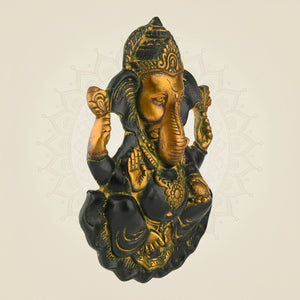 Multicolor Brass Ganesha Wall Hanging - Luxeartisanship