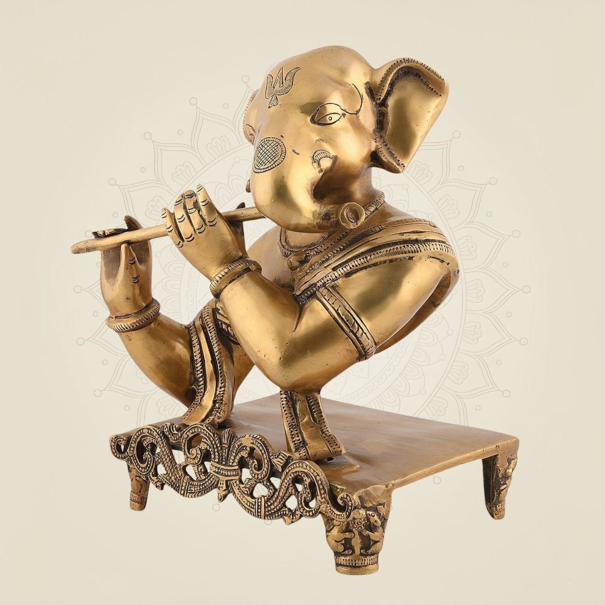 Ganesha Playing Flute handmade decor